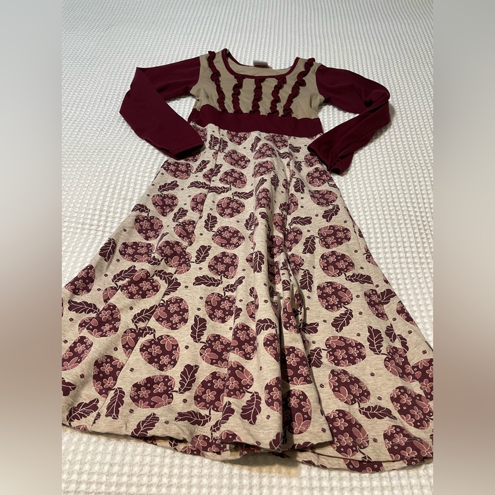 Lilli Lovebird - Burgundy and Tan Kids Dress